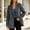 Gray, variant on Women's Velvet Single Button Blazer Notched Lapel Casual Suit Jacket Long Sleeve Solid Color Relaxed Fit Outerwear