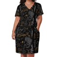 thumbnail image 2 of Vestido holgado con diseño del horóscopo del zodiaco para mujer ropa con bolsillo, 2 of 6