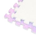 thumbnail image 2 of NFTIGB 10pcs Plush Foam Interlocking Floor Mat Cuttable Color Block Thickened Playmat Tiles Area Carpet for Baby Kids Nursery Room, 12.2 inches / 31 cm, Purple White, 2 of 5