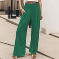 thumbnail image 2 of MNCEKFOD Womens Jeans High Waist Wide Leg Culottes Elastic Loose Comfy Summer Casual Classic Fit Trousers for women 2025 Green XXL, 2 of 6