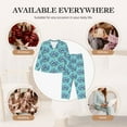 thumbnail image 7 of Gukieu Best Dad Ever Print Women's Long Sleeve Pajama Set, Button Top Elastic Pocket Pajama Pants Two Piece Set Home Wear-Medium, 7 of 7