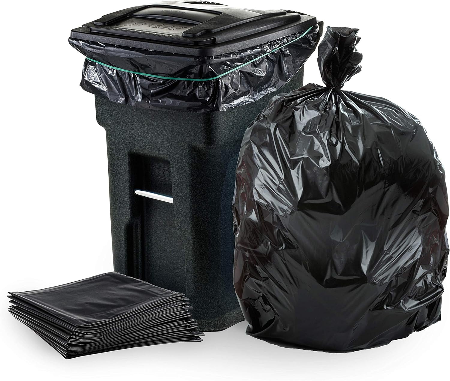 Plasticplace 64-65 Gallon Trash Can Liners for Toter │ 3.0 Mil │ Black Heavy Duty Garbage Bags │ 50” x 60” (25 Count)