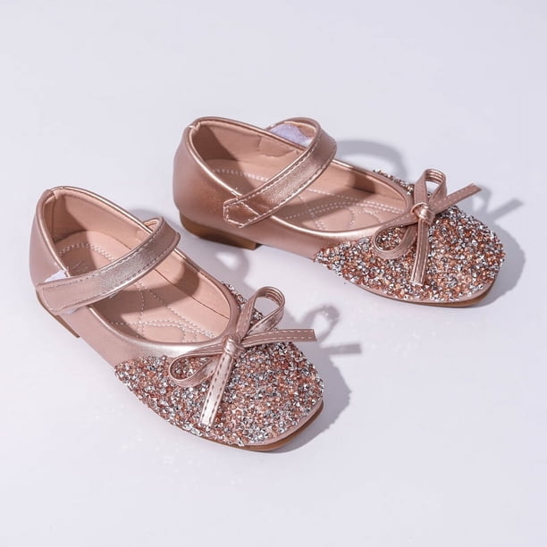 Zapatos de princesa con lentejuelas para niñas, zapatos de cristal con diamantes de imitación para niñas, zapatos de estudiante, zapatos de baile brillantes para actuaciones