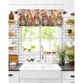 thumbnail image 6 of Valances for Windows, Thanksgiving Autumn Gnomes Leaves Watercolor Pumpkin Rod Pocket Short Window Valance Curtains Holiday Window Treatment for Kitchen Living Room Bathroom, 60"x18", 6 of 6