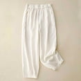 thumbnail image 4 of Besolor Capris Décontractés pour Femmes avec Dentelle, Blanc, 4 of 7