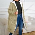 thumbnail image 5 of XFLWAM Womens Winter Long Coats Sherpa Fleece Lined Puffer Down Jacket Oversized Parka Coat Outerwear with Hood Khaki S, 5 of 9