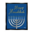 thumbnail image 2 of Stupell Industries Happy Hanukkah Calligraphy Radiant Lit Candles Menorah Graphic Art Luster Gray Floating Framed Canvas Print Wall Art, Design by Jess Baskin, 2 of 5