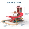 thumbnail image 2 of Toy Car Garage with Rails, Wooden Parking Garage Toy Playset w/Elevator, Toddler Race Car Ramp Track Toy Set with 4 Mini Cars for Old Boys and Girls Kids Ages 3+ Birthday Gift Christmas, 2 of 6