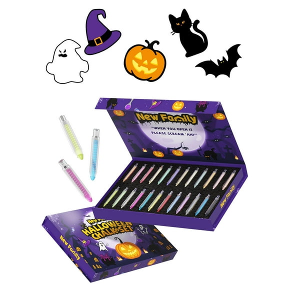 NewFamily Fantasy Colors Dustless Chalk Set 24 Colors Non-Toxic Washable