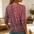 thumbnail image 5 of Sewkxo Womens Summer Tops Short Sleeve Casual Shirts Floral Tee Trendy 2026 Basics V Neck Plain Tshirt,Red XL, 5 of 5