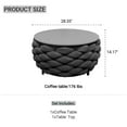 thumbnail image 2 of Vmopu Modern Black Aluminum Round Polyester Woven Patio Coffee Table with Rock Slab Top 26in. for Living room,Garden,Balcony,Corridor, 2 of 7