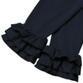 thumbnail image 6 of QATAINLAV Toddler Girls Ruffle Leggings Floral Trim Elastic Waist Long Pants Little Kids Casual Stretchy Dance Yoga Leggings Navy,11 Years, 6 of 7