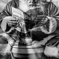 thumbnail image 5 of Funny Cool Santa Claus Shower Curtain, Funcy Father Christmas Reading Newspaper on Toilet Shower Curtains Set, Black and White Bath Curtains, Farmhouse Mens Bathroom Curtain with Hooks 70X84in, 5 of 6