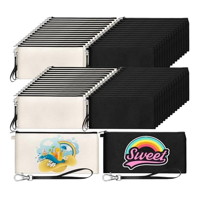 Bolsa de cosméticos de lona sublimada 60 piezas Yuxing estuche para lápices blanco y negro