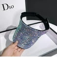 thumbnail image 3 of Sun Visor Glitter Visor Shiny Rhinestones Plain Sport Sun Visor Adjustable Summer Cap Visor Caps for Women Men Golf, 3 of 7