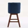 thumbnail image 6 of LEGAHOME Bar Stools Set of 2, 26” Swivel Counter Height Bar Stools with Soft Foam and Steel Spring Core, Modern Bar Stools with Wood Legs for Kitchen Island, Bar, Dining Room, Blue, 6 of 9