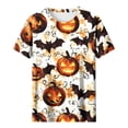 thumbnail image 3 of Plus Size Halloween Shirts for Women Short Sleeve Spooky Season Loose Fit Tops Cute Funny Comfort Pumpkin Graphic T Shirt, 3 of 5