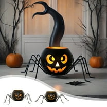 Halloween Spider Pumpkin Lantern for Indoor Decoratiosn Spooky Halloween Lanterns for Home Room Door Party Decor