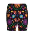 thumbnail image 4 of Naloa Colorful Floral2 Men's Short Pajama Pants, Lounge Comfort Shorts with Elasticized Waistband and Side Pockets - 3X-Large, 4 of 9