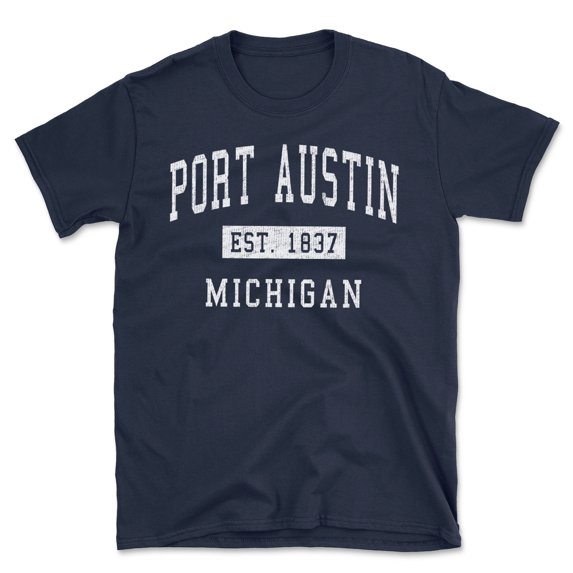Port Austin Michigan Classic Established Men's Cotton T-Shirt