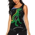thumbnail image 1 of Fotbe Space Dino Cartoon Black Blusas Sin Mangas para Mujer – Estilo Casual, Corte Suelto, Slim-Fit, Cuello Redondo Deportivo, Tops de Verano para Gimnasio y Yoga-X-Large, 1 of 7