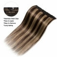 thumbnail image 4 of Benehair Clip In 100% Remy Real Hair Extensions Thick One Piece Hair Extensions Weft 3/4 Full Head Straight Hair Highlight Blonde Soft, 4 of 13