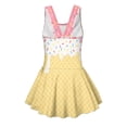 thumbnail image 2 of Xoenoiee Ice Cream Print Girls One Piece Swimsuits Hawaiian Skirted Bathing Suit for Kids Girls Summer Ruched Swim Dress Sleeveless Swimwear, 5-6 Years, 2 of 7