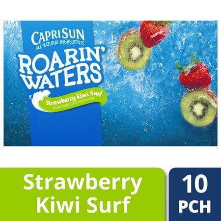 (4 Pack) Capri Sun Roarin' Waters Strawberry Kiwi Surf, 10 - 6 fl oz (Best Strawberry Vape Juice)