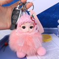 thumbnail image 1 of LLavero de bebé durmiendo con pompón, llaveros de muñeco de peluche esponjoso bonito, bolsos para mujer y niña, llaveros, llavero de coche, regalo, decoración encantadora xuanjing unisex, 1 of 2