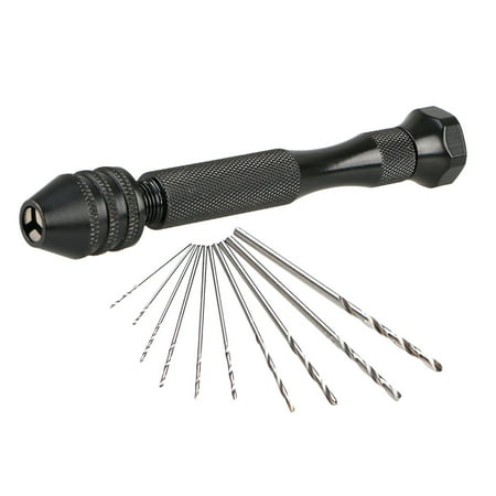 11Pcs Precision Pin Vise Mini Micro Hand Twist Drill Bits Set Rotary Tools