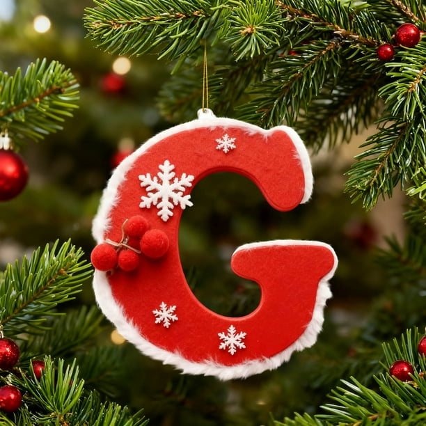 Decoraciones de Árbol de Navidad 26 Letras Personalizadas Colgante Colgante Ornamentos para Árbol de Navidad Árbol de Navidad Ornamentos