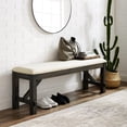 thumbnail image 6 of Crosley Furniture Hayden Wood Upholstered Dining Bench in Slate/Cream, 6 of 10