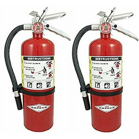 Amerex B500 5lb ABC Dry Chemical Fire Extinguisher, 2 Pack, Anodized Aluminum, Wall Mount