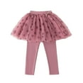 thumbnail image 2 of ATOGUTA Skirt Leggings for Girls School Uniform Pants Ruffle Skirt Tulle Kids Pull On Warm Clothes Size 2T-12, Pink, 2 of 6