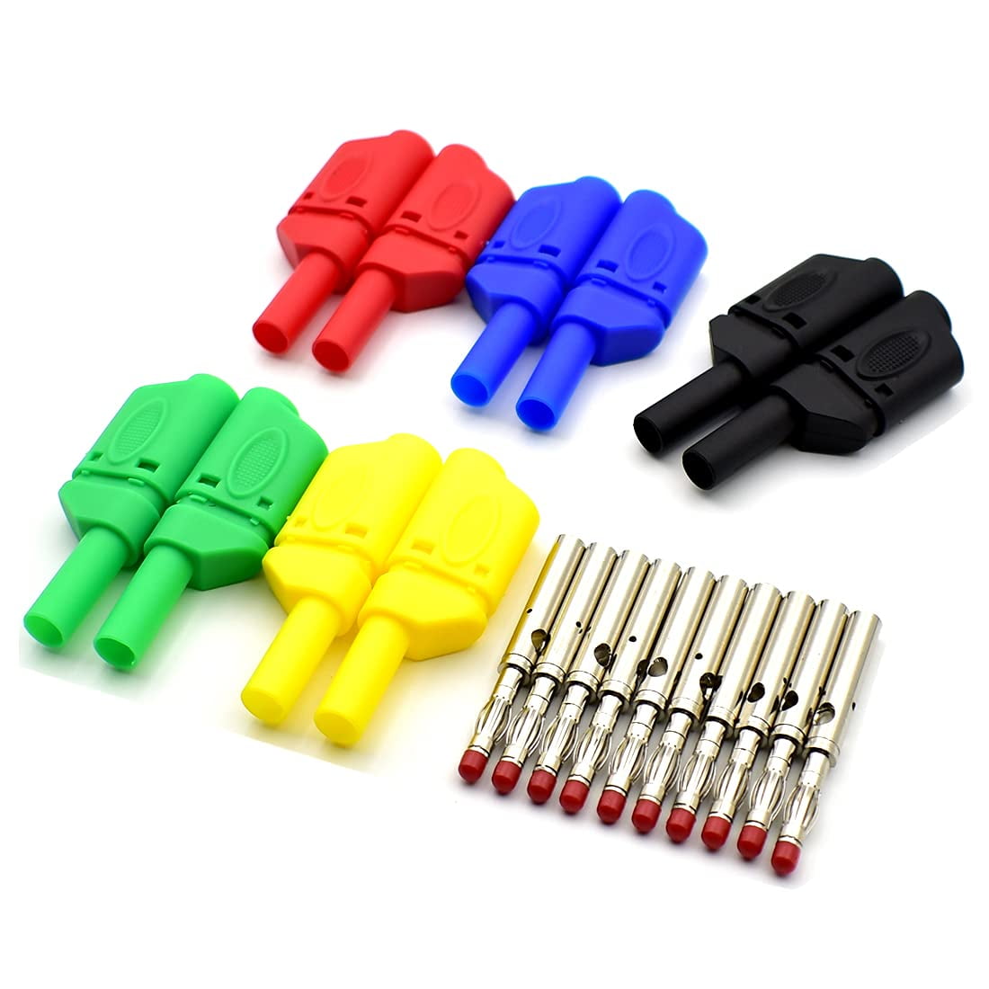 10Pcs Fully Insulated Solder Type 4mm Male Stackable Banana Plug DIY Connector 