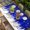 Blue White, variant on Red Christmas Snowflakes Table Cloths for 8 Foot Rectangle Tables, Xmas Balls Winter Pine Tree Patio Waterproof Elastic Fitted Tablecloths, Washable Rectangular Table Cover for Camping