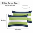 thumbnail image 2 of Navy Blue Green Stripe Outdoor Pillow Covers 20x12 Inch Lumbar Pillow Covers Set of 2 Waterproof Decorative Throw Pillow Cases Modern Art Horizontal Striped Cushion Covers for Patio Furniture Garden, 2 of 8