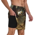thumbnail image 2 of Sikiie Dinosaur Bald Eagle Print Men's Double Layer Swimming Trunks, Adjustable Waistband and Pockets Sports Swimming Trunks, Beach Swimwear-Medium, 2 of 6