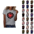 thumbnail image 1 of T-shirts de la Saint-Valentin pour Femmes 2026 Mode Manches Courtes Col Rond Cœur Graphique, 1 of 4
