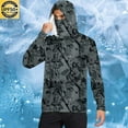 thumbnail image 5 of QingYiHua Men's Upf 50+ Sun Protection Shirt with Mask Lightweight Long Sleeve Camouflage Hooded Hiking Fishing Performance Shirts with Thumbholes,Dark Gray, 5 of 6
