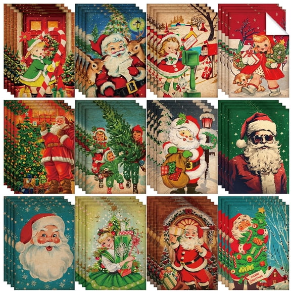 Papel de decoupage navideño vintage PerKoop, 48 hojas, 21 x 30 cm