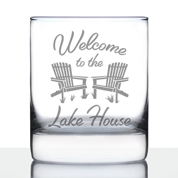 Bevvee Whiskey Rocks Glass 10.25 oz Welcome Lake House Lake House Owner Gifts Glassware & Drinkware