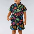 thumbnail image 2 of Boys Outfits Dinosaur Print Lapel Short Sleeve Button Shirt Top And Shorts 2 Piece Everyday Wear Baby Boys' Clothing Sets Size 2-3 Years, 2 of 4