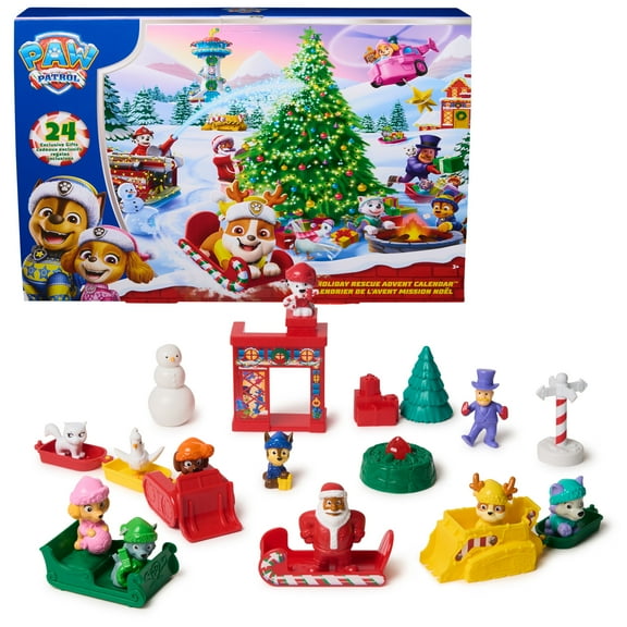 PAW Patrol Holiday Rescue Advent Calendar with Surprise Toys and Festive Accessories