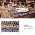 thumbnail image 3 of Placemats 1 Pack, Purple Brown Woven Placemat, Linen Place Mats for Kitchen/Dining Tables, Rustic Farmhouse Dog Paw Vintage Washable Table Mats for Party, 3 of 8