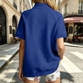 thumbnail image 5 of Women's Short Sleeve Sweatshirt Half Snap Button Stand Collar Relaxed Fit Casual Summer Pullover Vacation Outfits 2026, 5 of 9