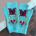 thumbnail image 5 of Women's Gloves Mittens Women'S Winter Hand Embroidered Gloves Winter Butterfly Flower Long Warm Hand Knitted Gloves, Women's Accessories Gloves Mittens, 5 of 5