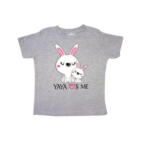 

Inktastic Yaya Loves Me- bunny family Gift Toddler Boy or Toddler Girl T-Shirt