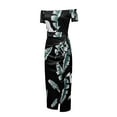 thumbnail image 4 of HOTAPEI Womens Dresses Off The Shoulder Evening Dress High Slit Dress Floral Print Dress Sexy Bodycon Dress Ruched Midi Dress, 4 of 5