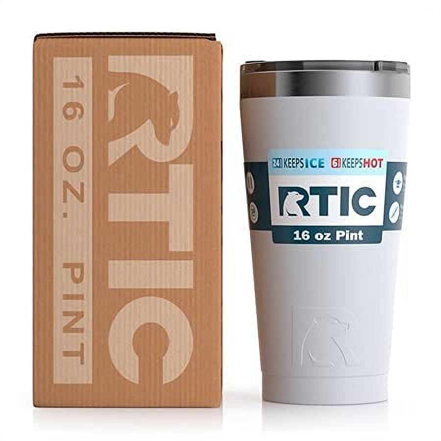 RTIC Pint 16 oz Insulated Tumbler Stainless Steel Metal Coffee, Frozen  Cocktail, Drink, Tea Travel Cup with Lid, Spill Proof, Hot and Cold,  Portable Thermal Mug for Car, Camping, Graphite 